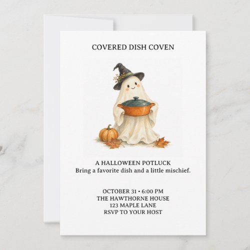 Covered Dish Coven Halloween Potluck Invitation