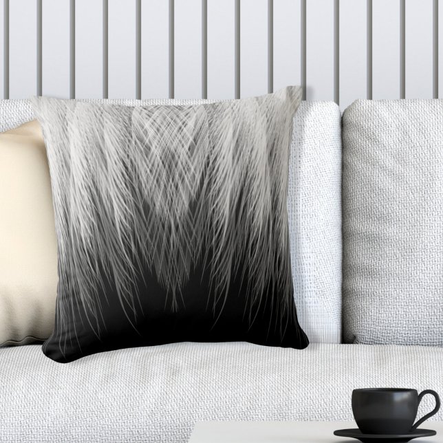 Covered in Black & White Ombre Feathers  Throw Pillow (Creator Uploaded)