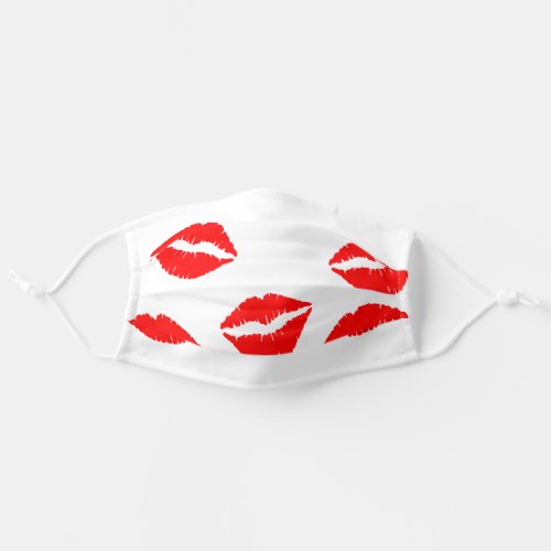 Covered in Love Cute Red Lipstick Lip Print Kisses Adult Cloth Face Mask