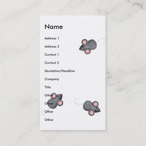 Customizable Covered In Mice Business Card Template