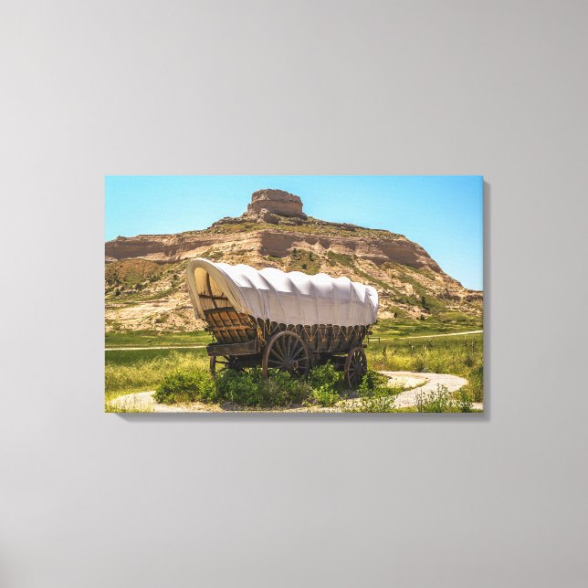Covered Wagon at Scotts Bluff National Monument Canvas Print (Front)