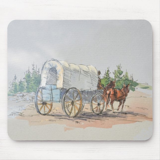 COVERED WAGON by SHARON SHARPE Mouse Pad (Front)
