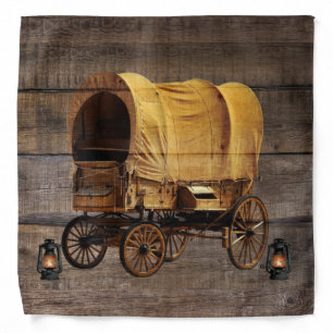 Covered Wagon Coal oil Lamps Western Bandana