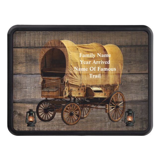 Covered Wagon Coal oil Lamps Western  Hitch Cover (Front)