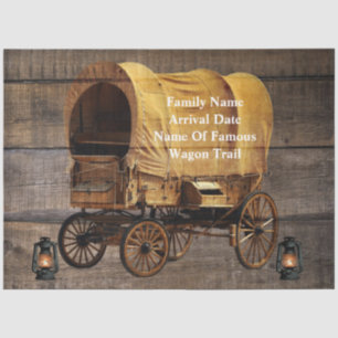 Covered Wagon Coal oil Lamps Western Tissue Paper