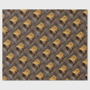 Covered Wagon Coal oil Lamps Western Wrapping Pap Paper