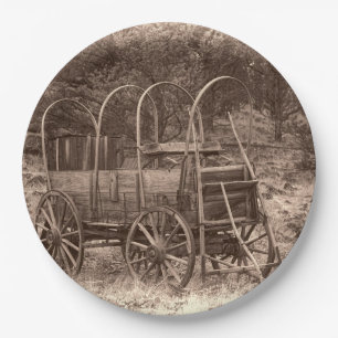 COVERED WAGON PAPER PLATES