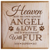 Covered with Fur Small Maple Wood Pet Urn (Front)