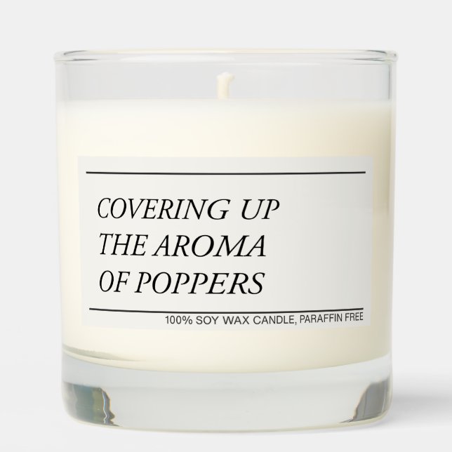 Covering Up The Aroma of Poppers funny gay candle (Front)