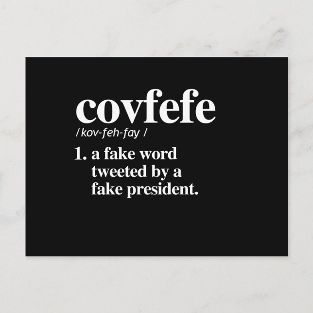 Covfefe Definition - A fake word Postcard (Front)