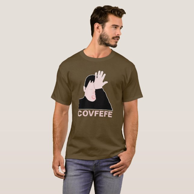 Covfefe facepalm black customizable T-Shirt (Front Full)