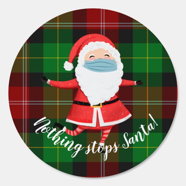 covid19 2020 nothing stops Santa christmas tree Sign (Front)