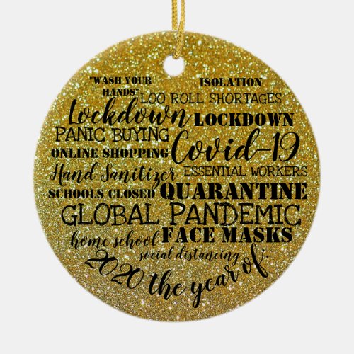 covid19 2020 the year of face masks glitter look ceramic ornament
