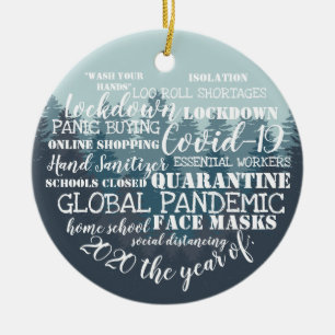 covid19 2020 the year of face masks isolation ceramic ornament