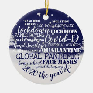 covid19 2020 the year of face masks isolation ceramic ornament