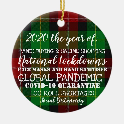 covid19 2020 the year of lockdown isolation ceramic ornament