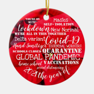 covid19 2021 the year of vaccinations poinsettia c ceramic ornament