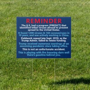 Covid19 Trump Admin Predict Detection Funding Fail Sign