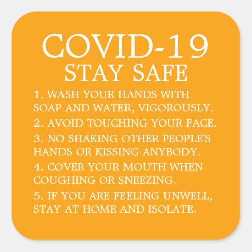 Covid_19 Advice Square Sticker