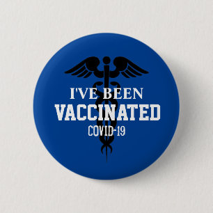 Covid 19 Been Vaccinated Blue Coronavirus Button
