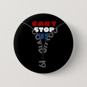 COVID-19 Cant Stop US red white and blue Button