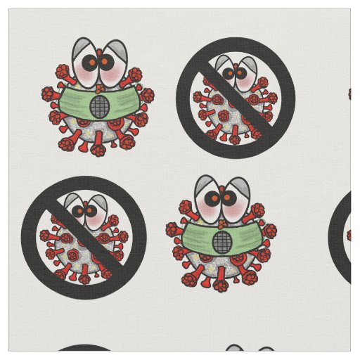 COVID-19 Cartoon Character Fabric  (Corona Virus )