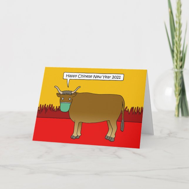 Covid 19 Chinese New Year of the Ox 2033 Card (Front)