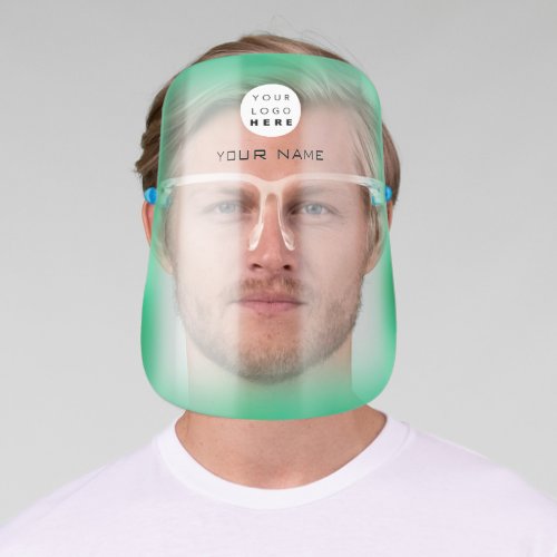 Covid_19 Custom Logo Name  Color Therapy Green Face Shield