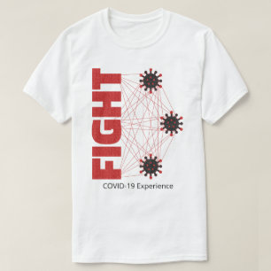 COVID-19 Experience, Fight, Virus, Red & Black T-Shirt