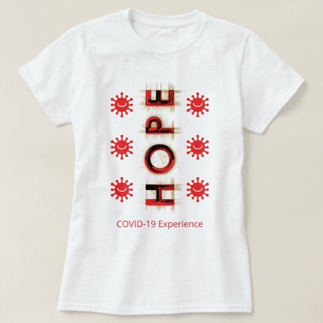 COVID-19 Experience - Hope, Red, Smiling Viruses T-Shirt (Design Front)