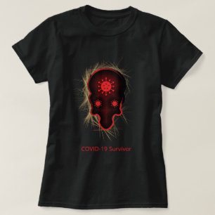 COVID-19 Experience, Red & Black Skull, Survivor T-Shirt
