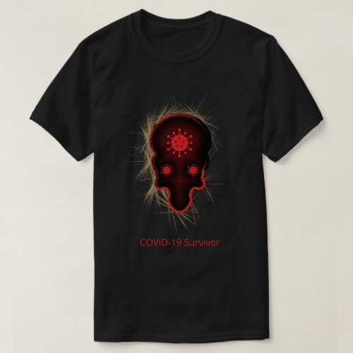 COVID_19 Experience Survivor Red  Black Skull T_Shirt