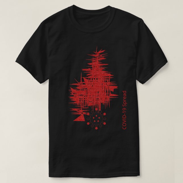 COVID-19 Experience, Virus Spread Red Black Custom T-Shirt (Design Front)