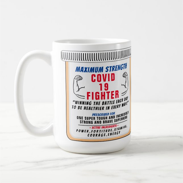 Covid 19 Fighter Inspirational  Coffee Mug (Left)