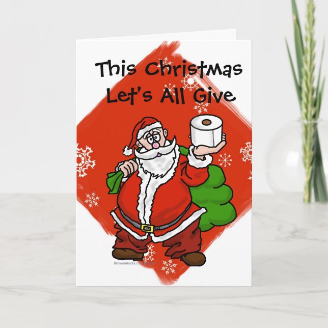 COVID-19 Funny Toilet Paper Gift Christmas Card (Front)