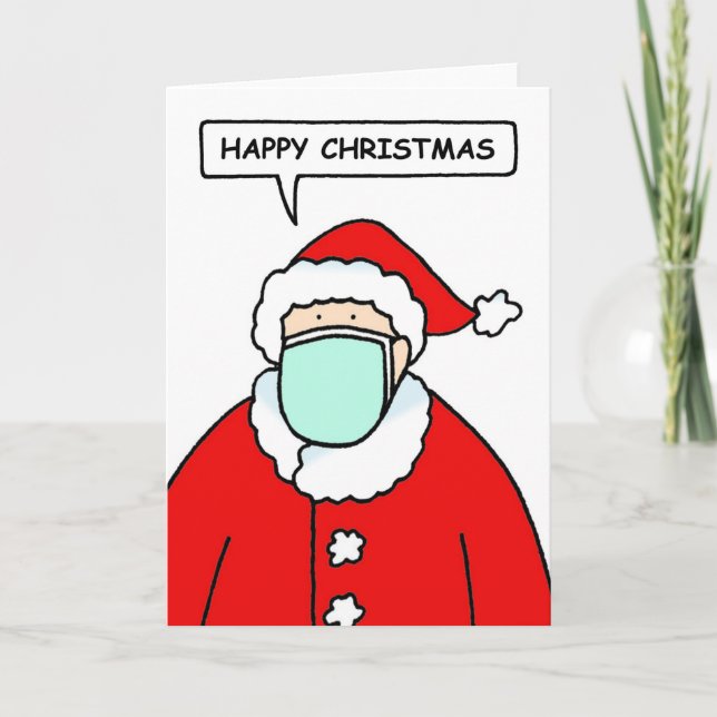 Covid 19 Happy Christmas Santa Claus Card (Front)