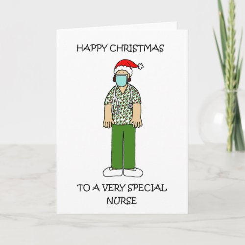 Covid 19 Happy Christmas to Nurse Card