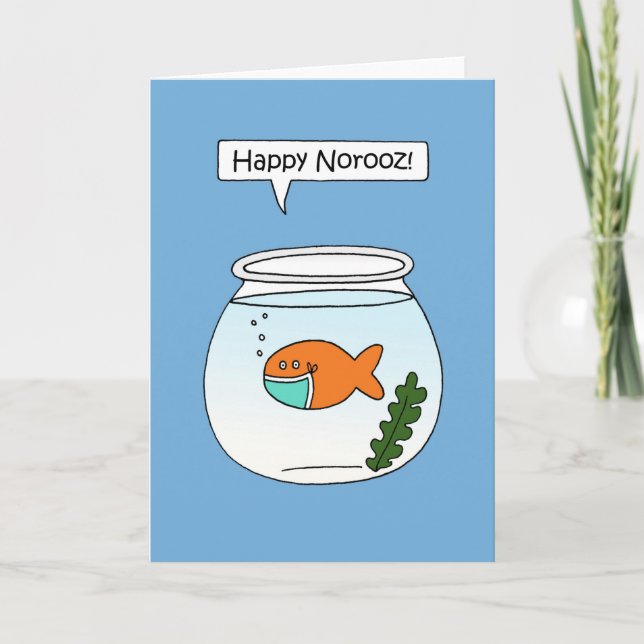 Covid 19 Happy Norooz Goldfish Humor Card (Front)