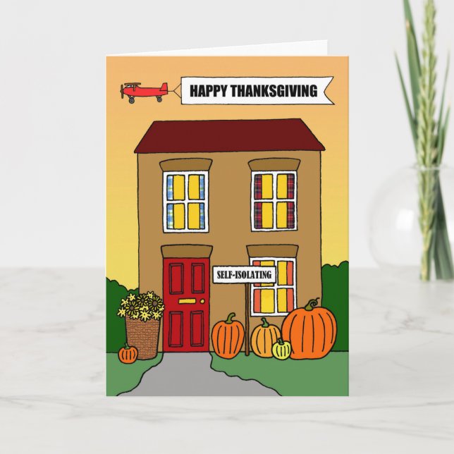 Covid 19 Happy Thanksgiving Self-isolation Card (Front)