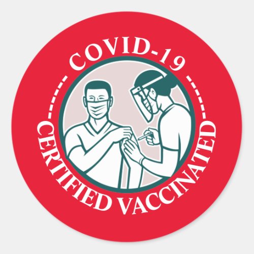 Covid_19 nurse giving vaccination vaccinated DIY Classic Round Sticker