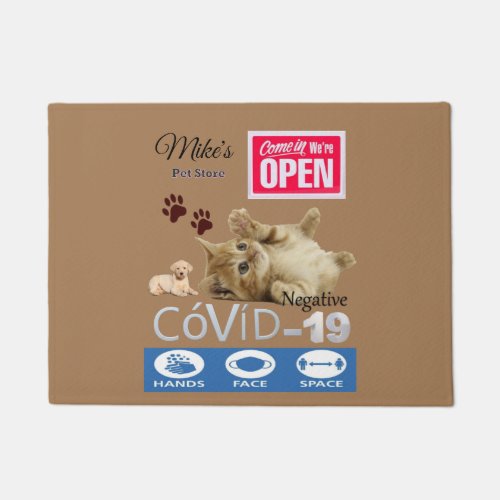 Covid 19 Pet Store Business Open Doormat