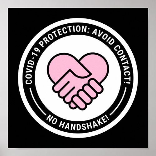 Covid_19 Protection  Avoid Contact No Handshake Poster
