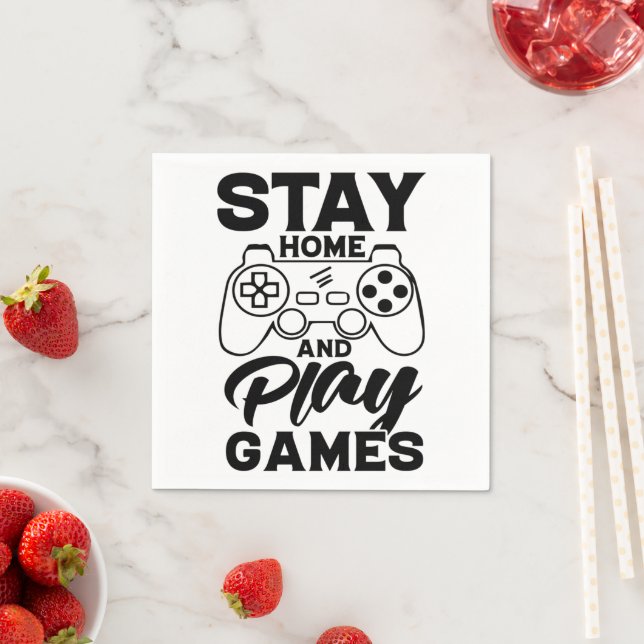 COVID 19 Quarantine Gamer Gift - Stay At Home Napkins (Insitu)