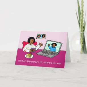 Covid 19 Remote Mother's Day African American Card