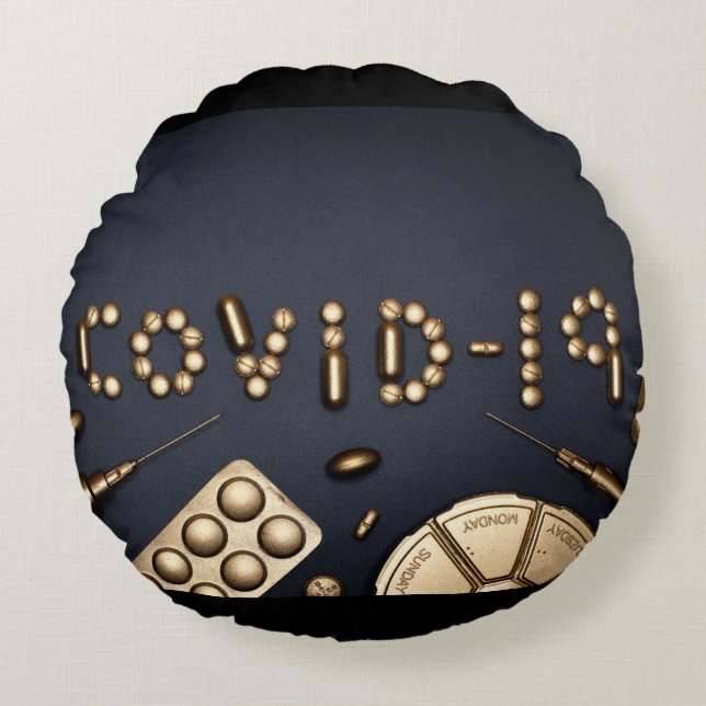Covid-19 Round Pillow (Front)