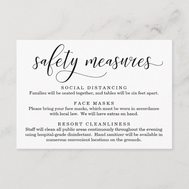Covid 19 Safety Mask Social Distancing Information Enclosure Card (Front)