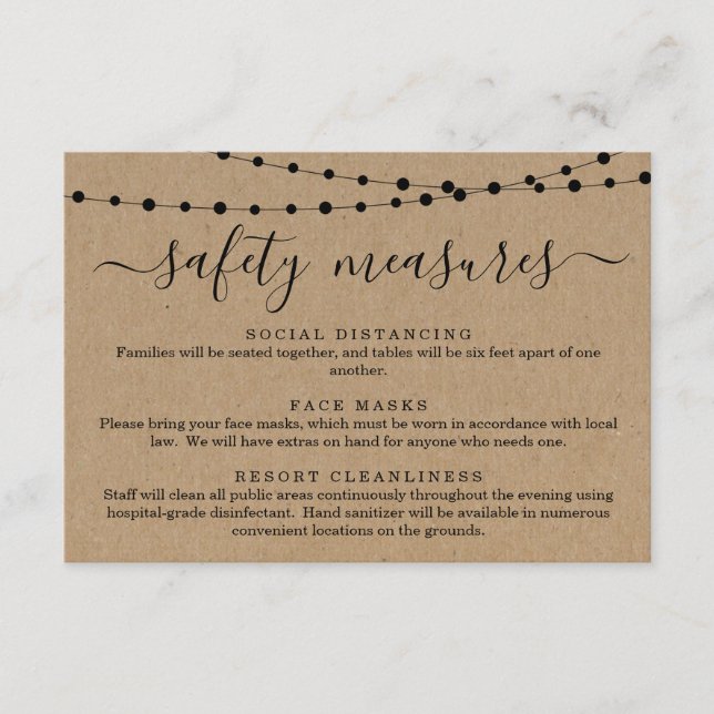 Covid 19 Safety Mask Social Distancing Information Enclosure Card (Front)