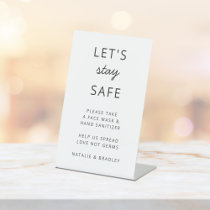 Covid 19 Safety | Sanitizer Clean Simple Wedding Pedestal Sign
