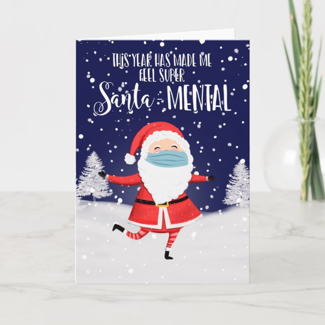 Covid-19 Santa face mask extra sentimental Card (Front)