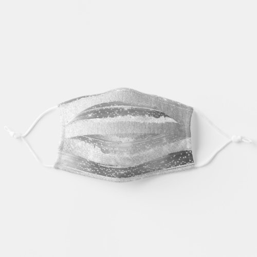 Covid_19 Silver Gray Stripes Strokes Artwork Adult Cloth Face Mask
